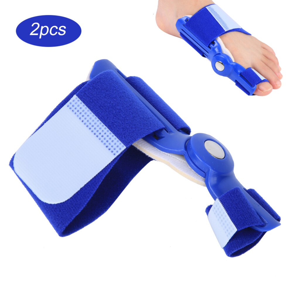 2Pcs Adult Bunion Corrector Orthopaedic Toes Separators Hallux Valgus Orthosis Equipment for Woman Day/Night Useblue