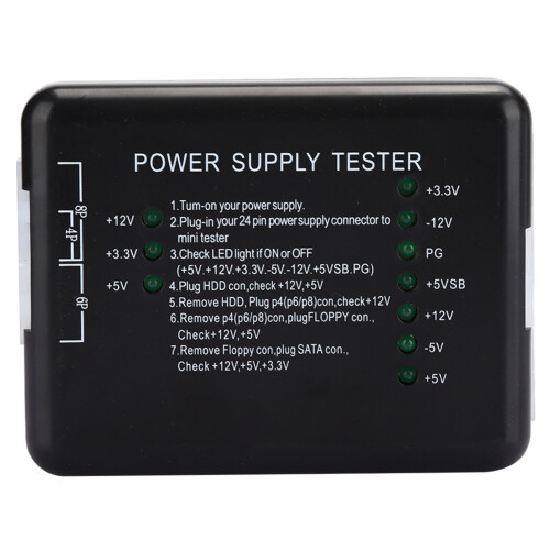 Schwarzer ABS-Netzteiltester für ATX-Computer mit LED-Anzeigenleuchte 1