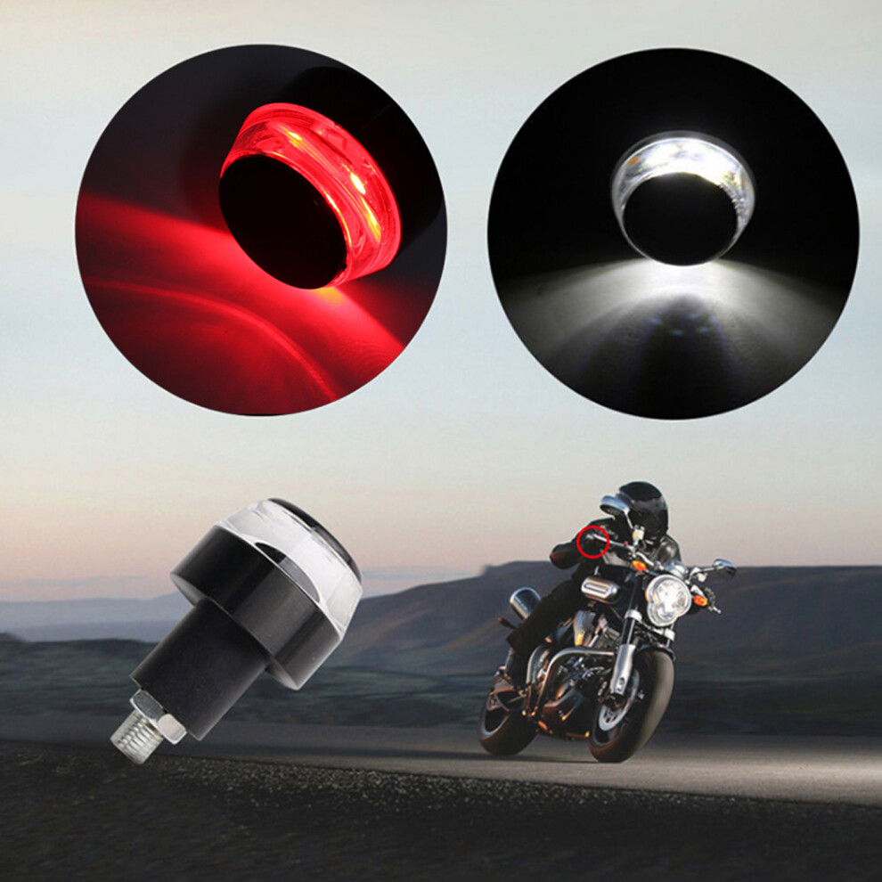2Pcs Led Motorcycle Handlebar Grip Turn Signal Bar End Plug Lampred Light 7611323763713