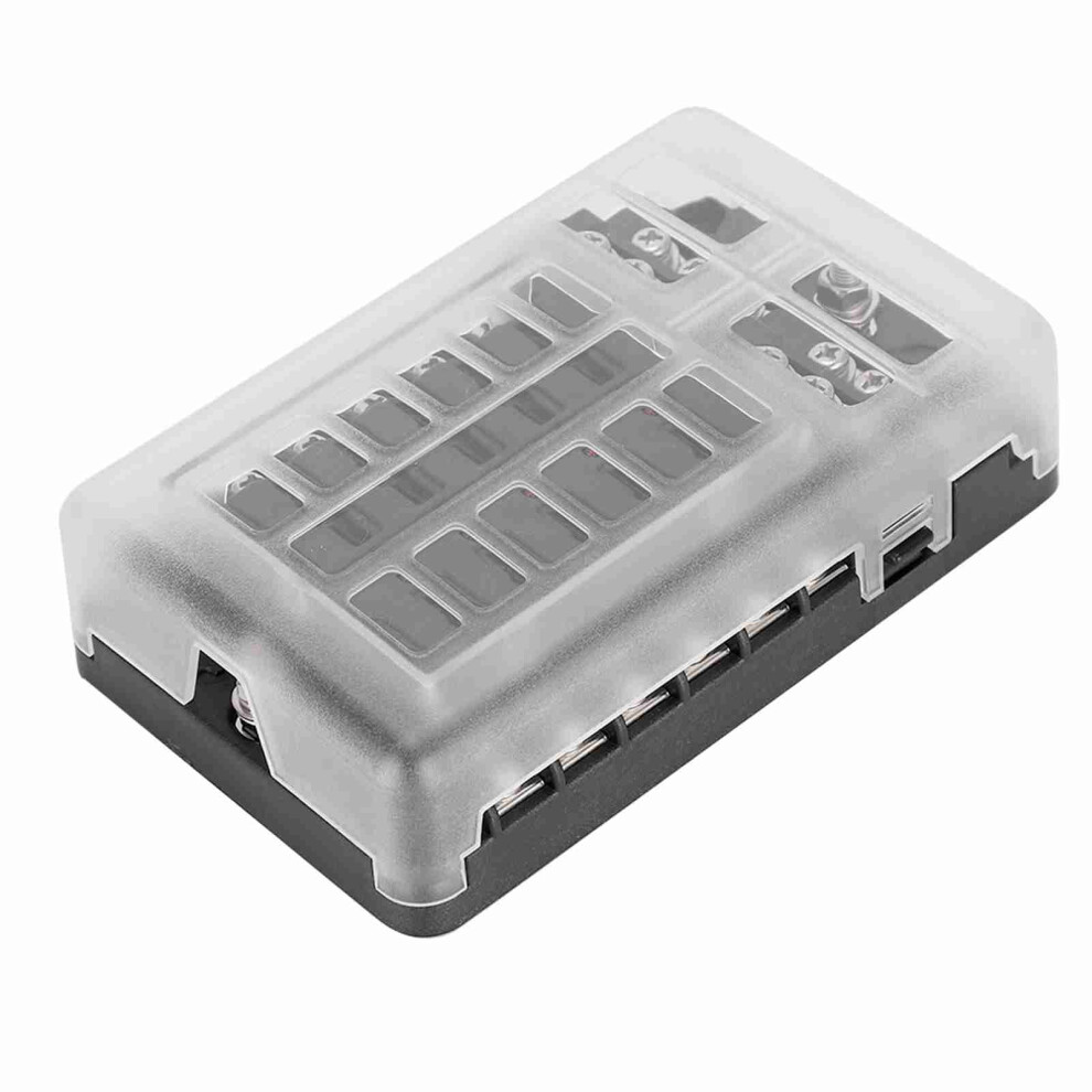 12 Way 24Pcs Blade Fuse 1 In 12 Out With Led Indicator Fuse Holder Box Block For Car Truck Boat 8471323765198