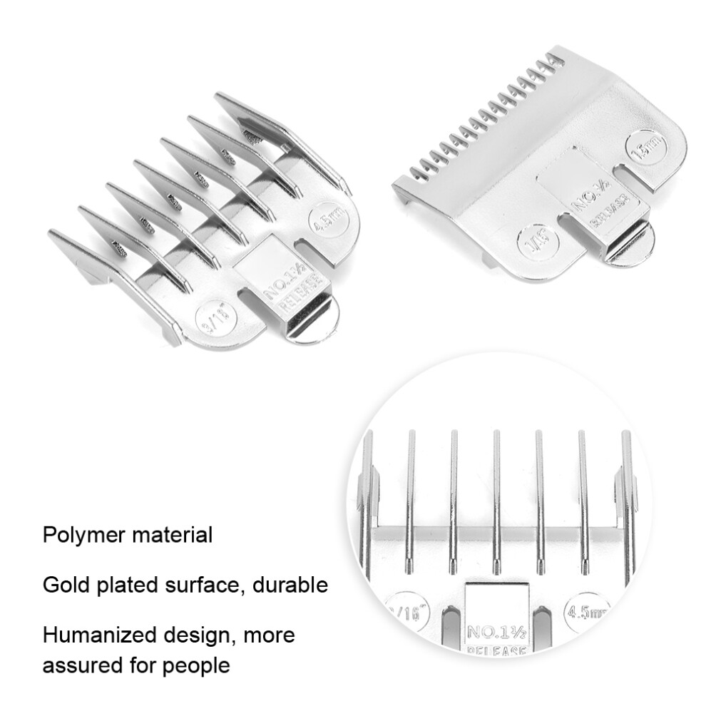 Vintage Oil Head Hair Clipper Limit Comb Positioning Tooth Electroplating Guide Comb Haircut AccessorySilver