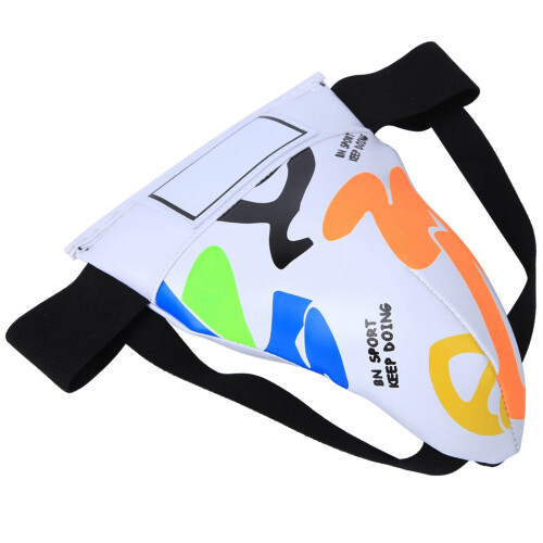 Kinder-Graffiti-Jockstrap-Schutz für Boxen, Sanda, Taekwondo, Weiß