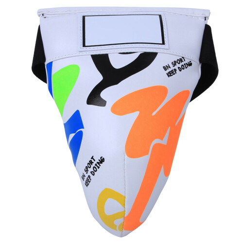 Kinder-Graffiti-Jockstrap-Schutz für Boxen, Sanda, Taekwondo, Weiß 1