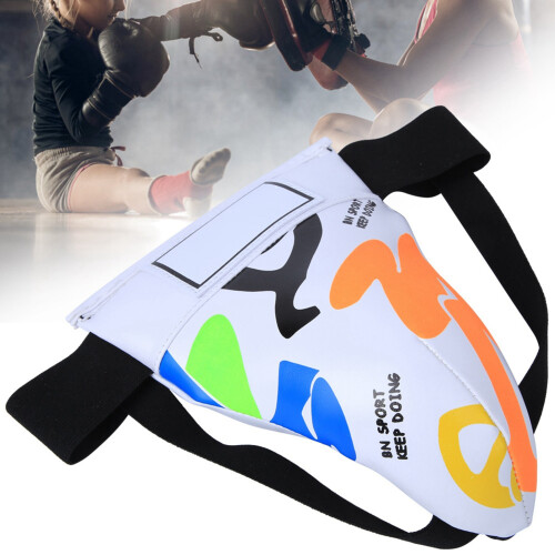 Kinder-Graffiti-Jockstrap-Schutz für Boxen, Sanda, Taekwondo, Weiß 2