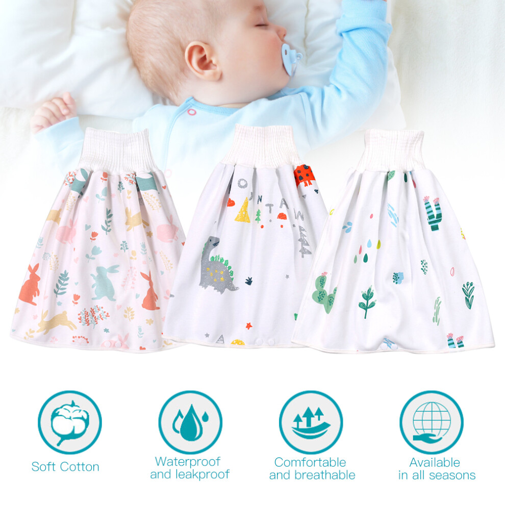 2pcs Washable Baby Diaper 3 Layers Reusable Infant Soft Cotton Diaper Cloth Skirt