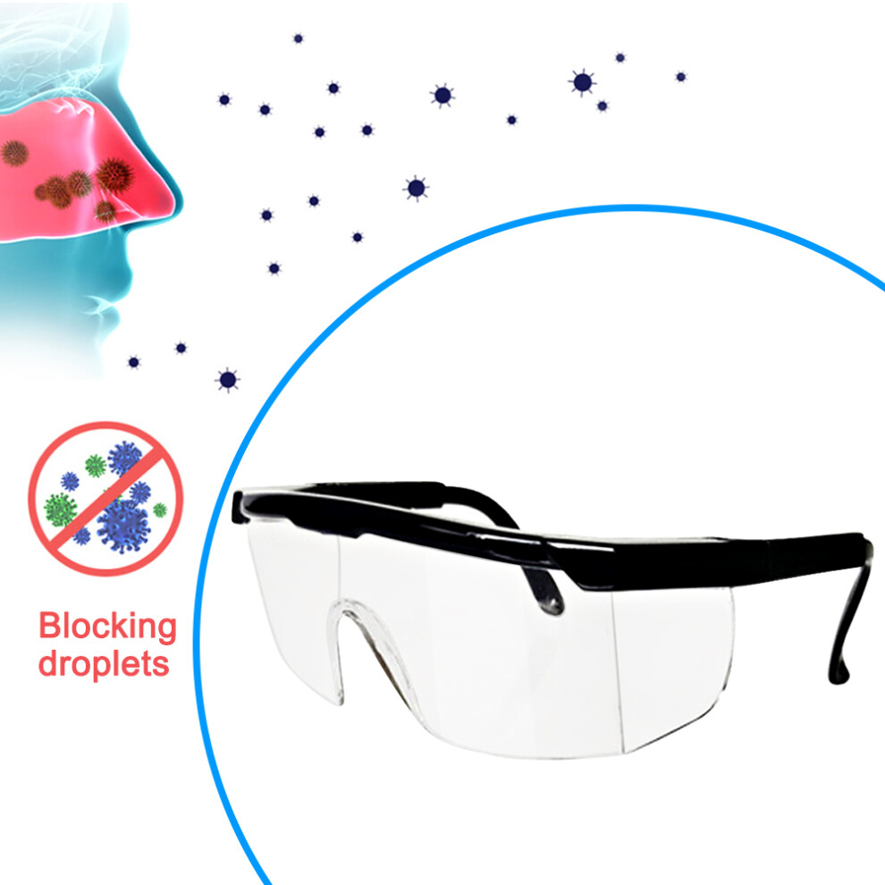 Anti Fog Windproof Anti Dust Full-Sealing Goggles Transparent Lens Wearable Nearsighted Glasses(Bright Black ) 9361323772106