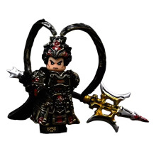 (Black Armored Lu Bu) Zhang Fei, the third-party doll, the romance of the three kingdoms generals, the building blocks, the national tide toys, weapons and armor cloak