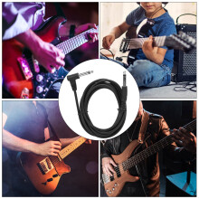 6,35 mm Gitarrenkabel 3 Meter Rechtswinkel-Stecker Heavy-Duty-Verstärkerleitung