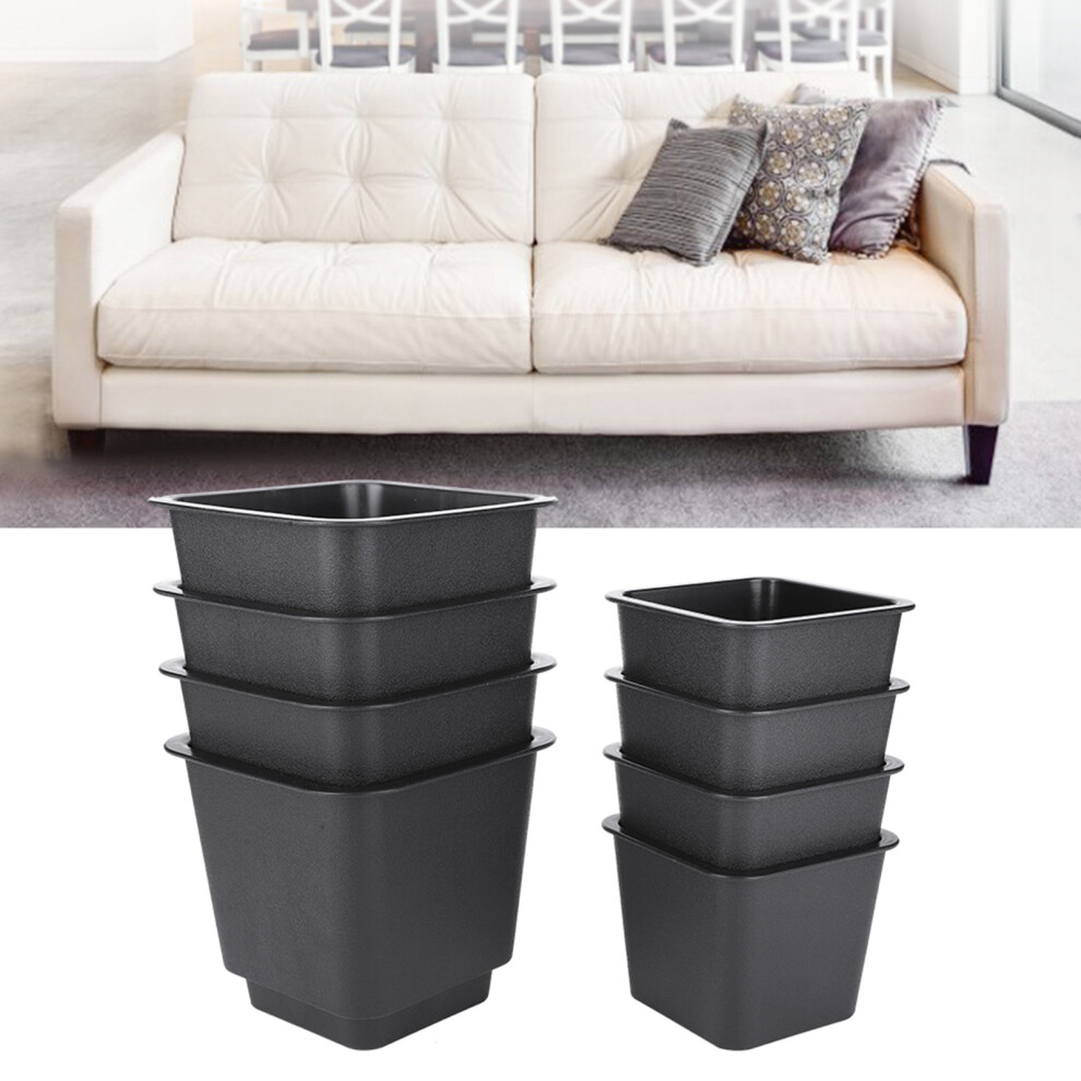 8Pcs Sofa Legs Black Matte Non Slip Pp Plastic Cabinet Furniture Accessories 8121323779311