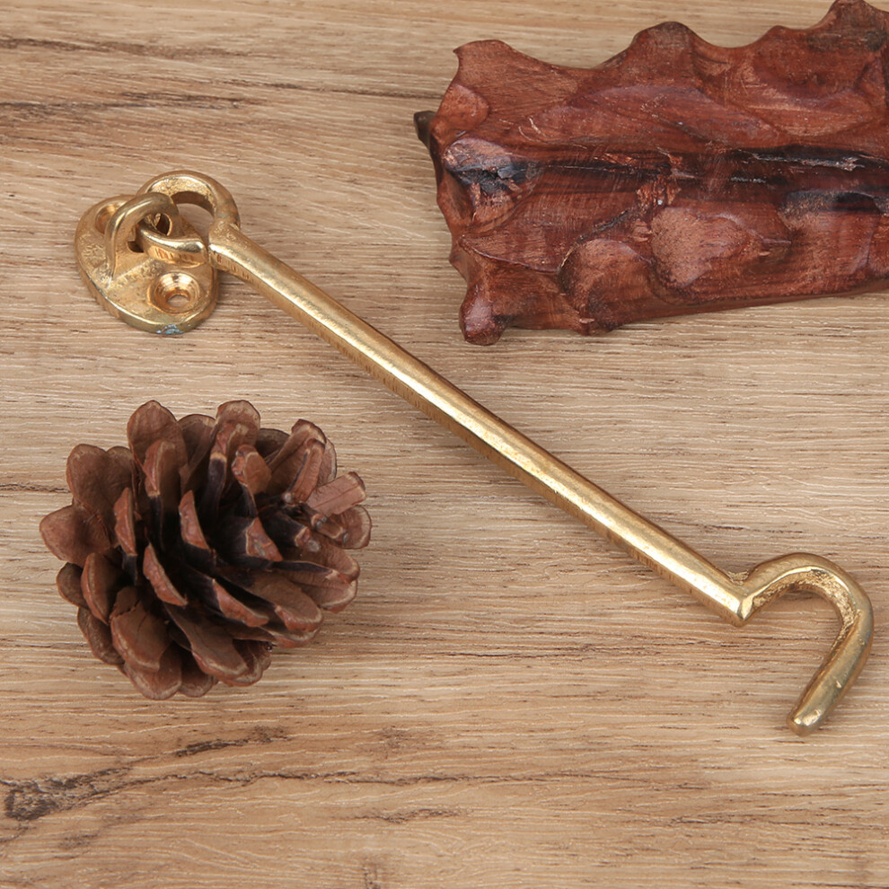 Chinese Style Window Latches Antique Brass Security Window Stay Hook Wind Brace(Brass Color ) 4261323782257