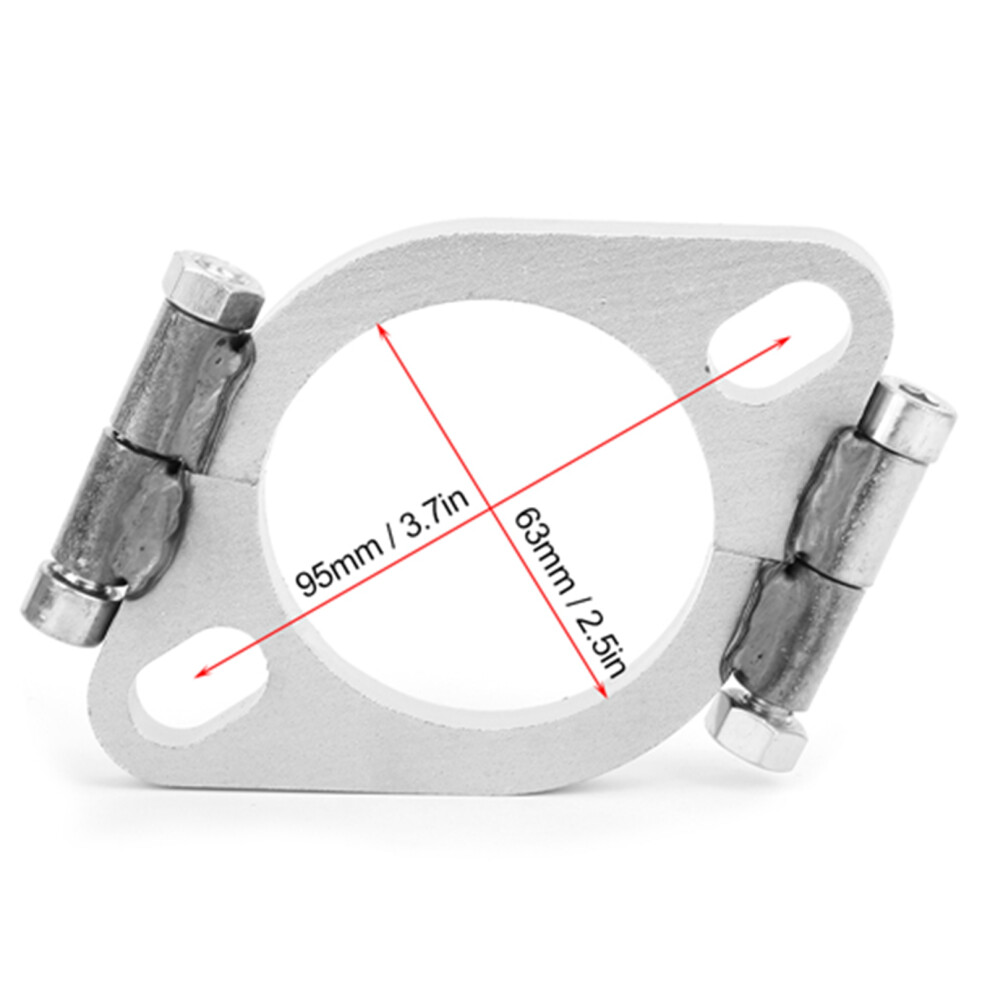2.5In 63Mm Steel Exhaust Flange Flat Oval Split Repair Replacement Accessory 8031323783402