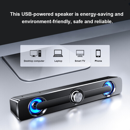 V-111 3W USB Kabel Stereo Computer-Lautsprecher Schwarz/Weiß 32 cm 1