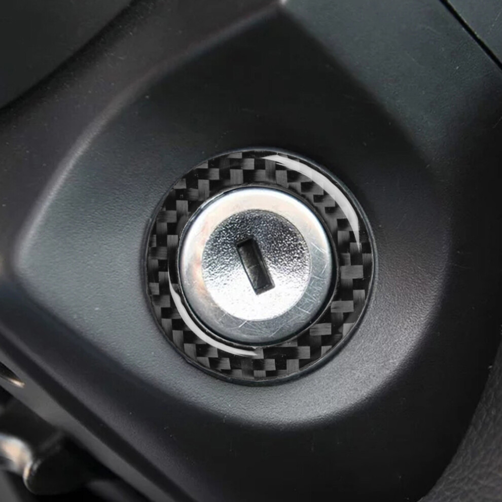Carbon Fiber Interior Ignition Keyhole Button Ring Cover Fit For Ford Mustang 2009-2013 7891323784011