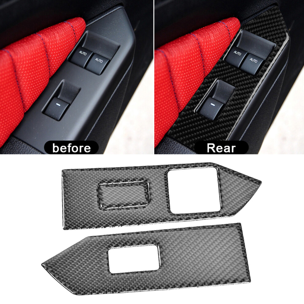 3Pcs Carbon Fiber Car Window Lifter Panel Trim Cover Fits For Ford Mustang 2009-2013 5051323784073