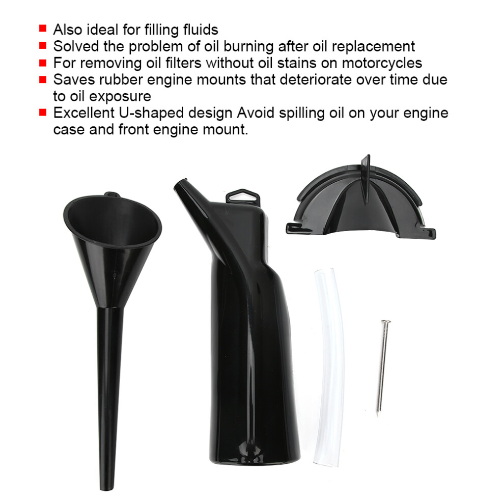 Motorcycle Oil Filter Funnel Kit Drip Free Fits For Twincam 1985Black 8171323785508