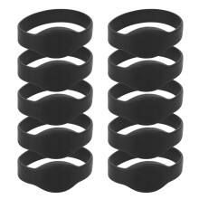 10pcs 13.56Mhz RFID Wristband Silicone Bracelet Waterproof IC Card for Swimming Pool Sauna RoomBlack