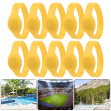 10pcs 125Khz RFID Wristband Silicone Bracelet IP68 Waterproof ID Card for Swimming Pool Sauna RoomYellow