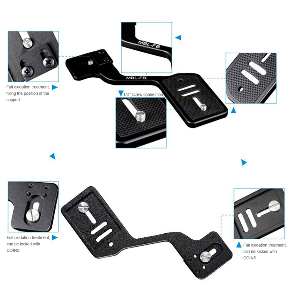 Aluminium Alloy Camera Flashlight Tripod Bracket With Dual 1/4In Screw For Dslr Stand Shooting 8371323795433
