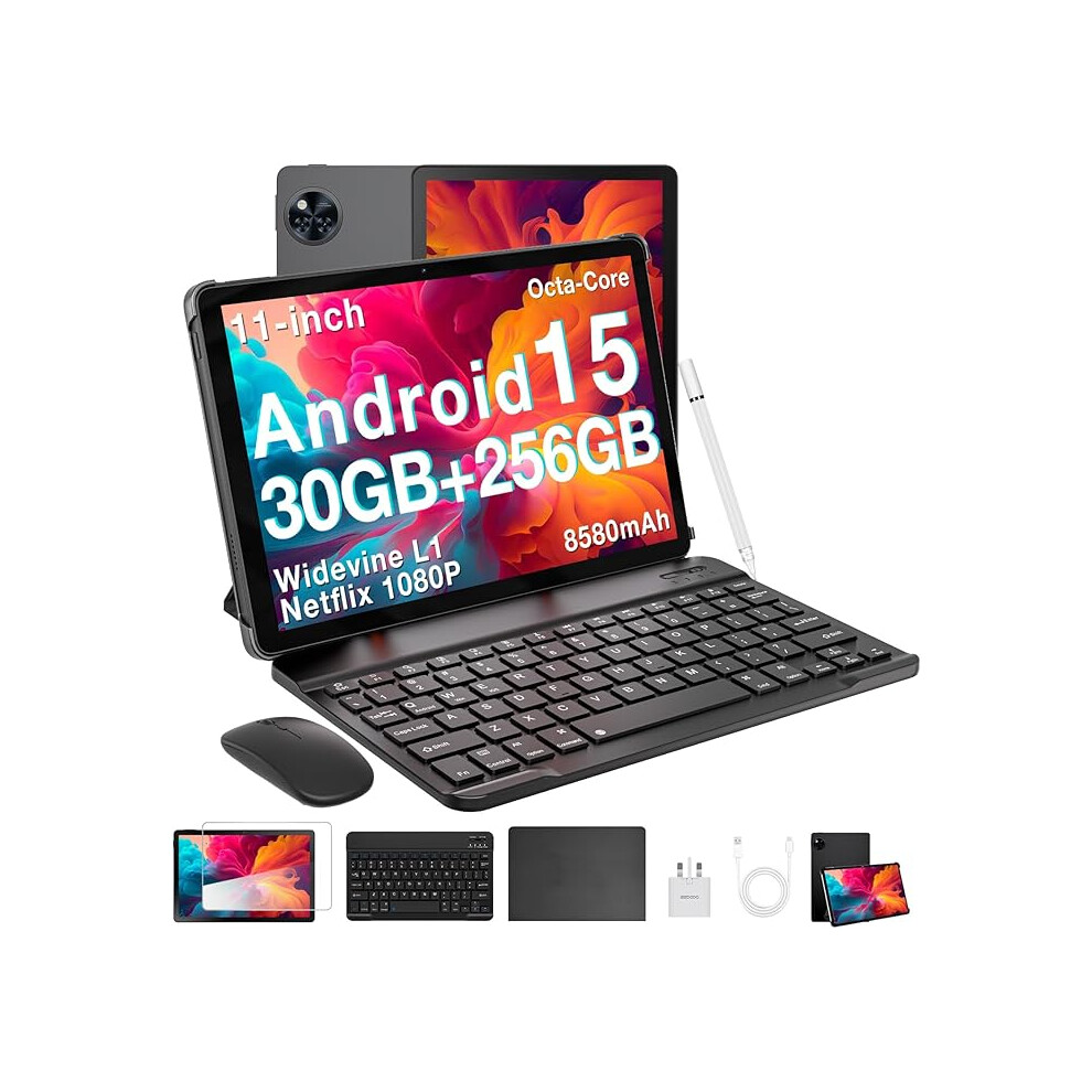 Doogee 2025 Newest Android 15 Tablets, U11 Pro 11 Inch Tablet, 30Gb Ram+256Gb Rom/ 2Tb, 8580Mah, 90Hz Octa Core Tablet With Pen, Keyboard, Mouse&Case