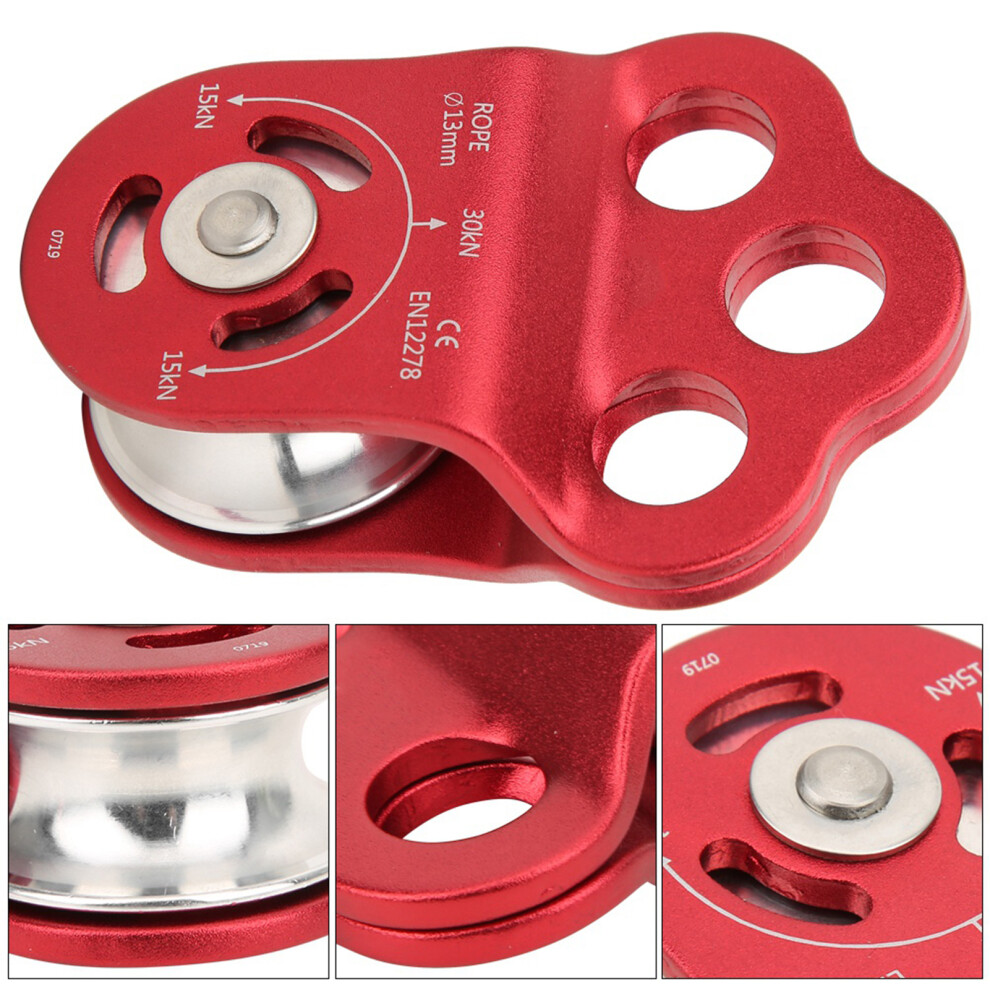 Outdoor Rock Tree Climbing Mountaineering Crossing Transportation Three Hole Single Pulley Bearing 7891323796274