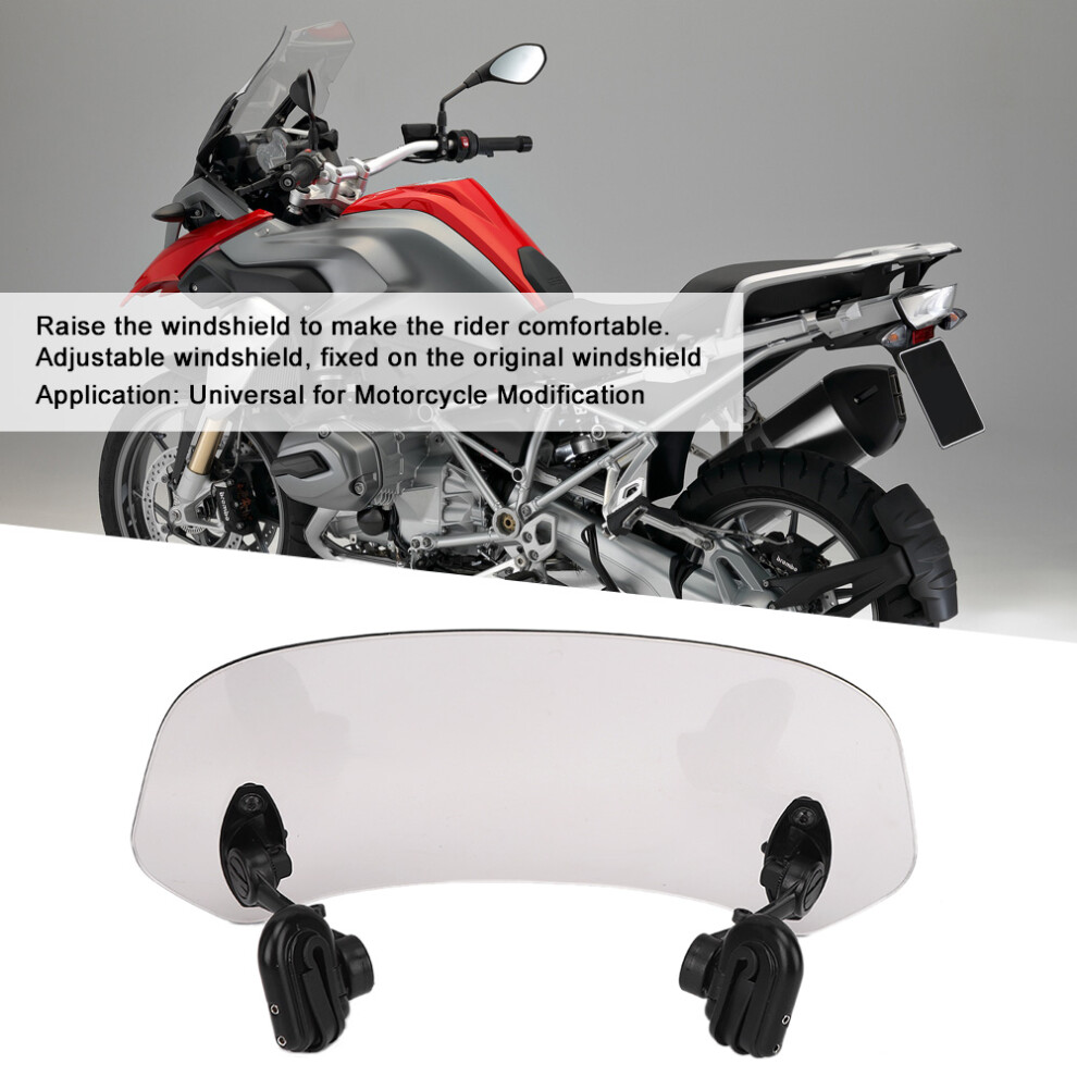 Motorcycle Windshield Extension Heighten Windscreen Adjustable Wind Rain Air Deflector Add On Spoiler Screen(Tawny ) 9461323796840