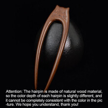 Cat Hairpin Sandalwood Hairpin Hanfu Accessories Retro Chinese Style Sandalwood Hairpin