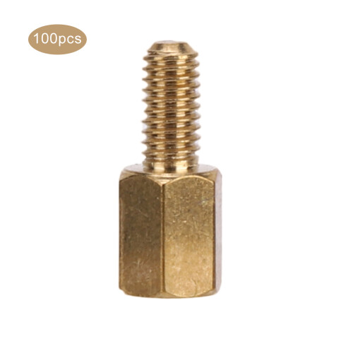 Standoff Brass Coupling M3 Single Head Hex Nuts Replacement Kits for PCB BoardM3 x 6 100Pcs 1