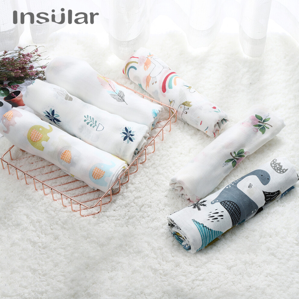 insular Muslin Swaddle Blanket Bamboo Fiber & Cotton Baby Blankets Soft & Breathable Portable Nursery Blankets for Infants Toddlers Kids Ho