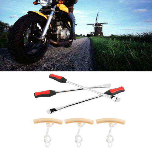 14.5inch Motorcycle Tire Wheel Changing Spoons Lever Iron Rim Protector Tool Kit 2