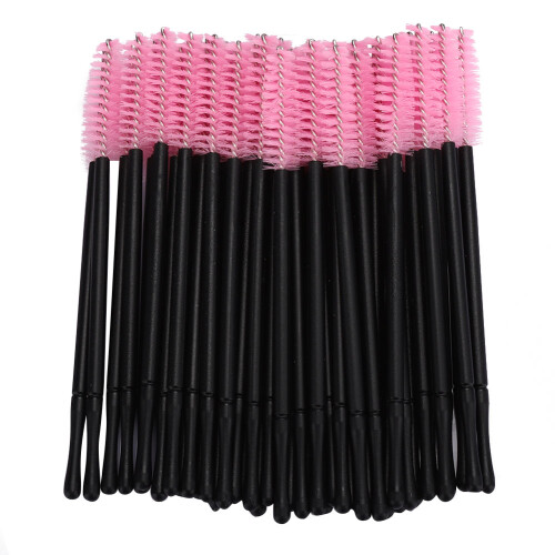 100pcs Disposable Eyelash Brush Mascara Wands Applicator Makeup Brush SetPink 1