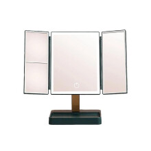 Vanity Mirror 3X Magnifying Cosmetic 3 Folding Makeup Mirrors 270 Rotation Stepless Dimmer Beauty Table