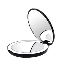 Portable Folding Mirror With LED Light Makeup Mirror, 10X Magnifying Glass, 12 Lamp Bead Mini Mirror
