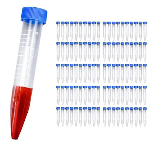 100Pcs 10Ml Multifunctional Plastic Bottle Transparent Tube Sample Storage Container Experimental Centrifuge