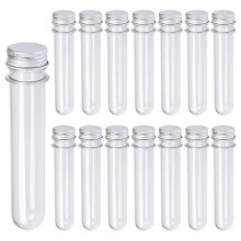 30 PCS 40ML Plastic Test Tubes With Screw Caps Reusable Transparent Container Tubes Transparent Test
