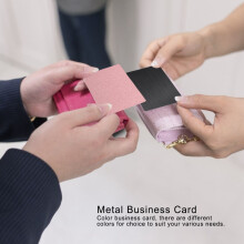 50Pcs Aluminium Alloy Business Card Engraved Color Blank Name Cards Business AccessoriesRose Gold