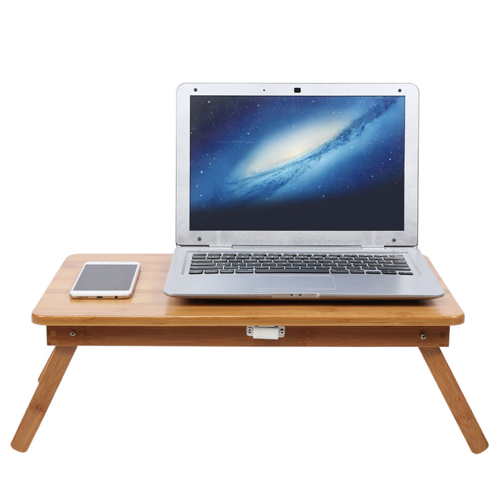 Modern Style Bamboo Folding Bed Computer Table Student Laptop Desk Adjustable Height
