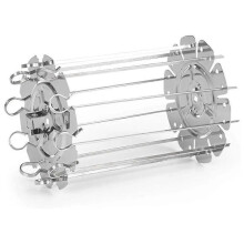 BBQ Steel Metal Roaster Rotisserie Skewers Needle Cage Oven Kebab Maker Grill Tools