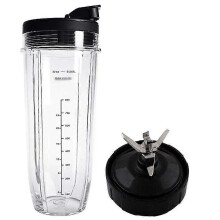 Lid And 32OZ Cup And 7 Fins Blade For Compatible For Ninja Auto IQ 1000W Blender Accessories Replacement