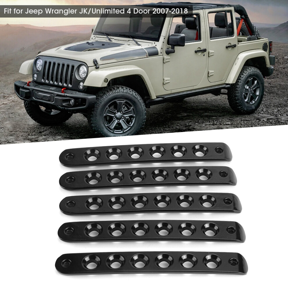 Side Door Grab Handle Insert & Push Button Knobs Cover Fit For Jeep Wrangler Jk Unlimited 07-18 7891323818679