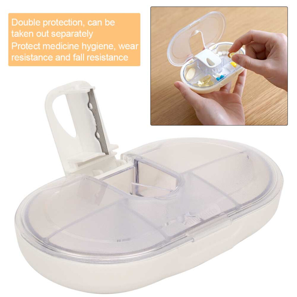 Pills Organizer Weekly Medicine Containers Tablet Storage Case Holder with Pills SplitterWhite