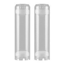 2X 10-Inch Reusable Empty Clear Water Filter Cartridge Housing Various Refillable Media