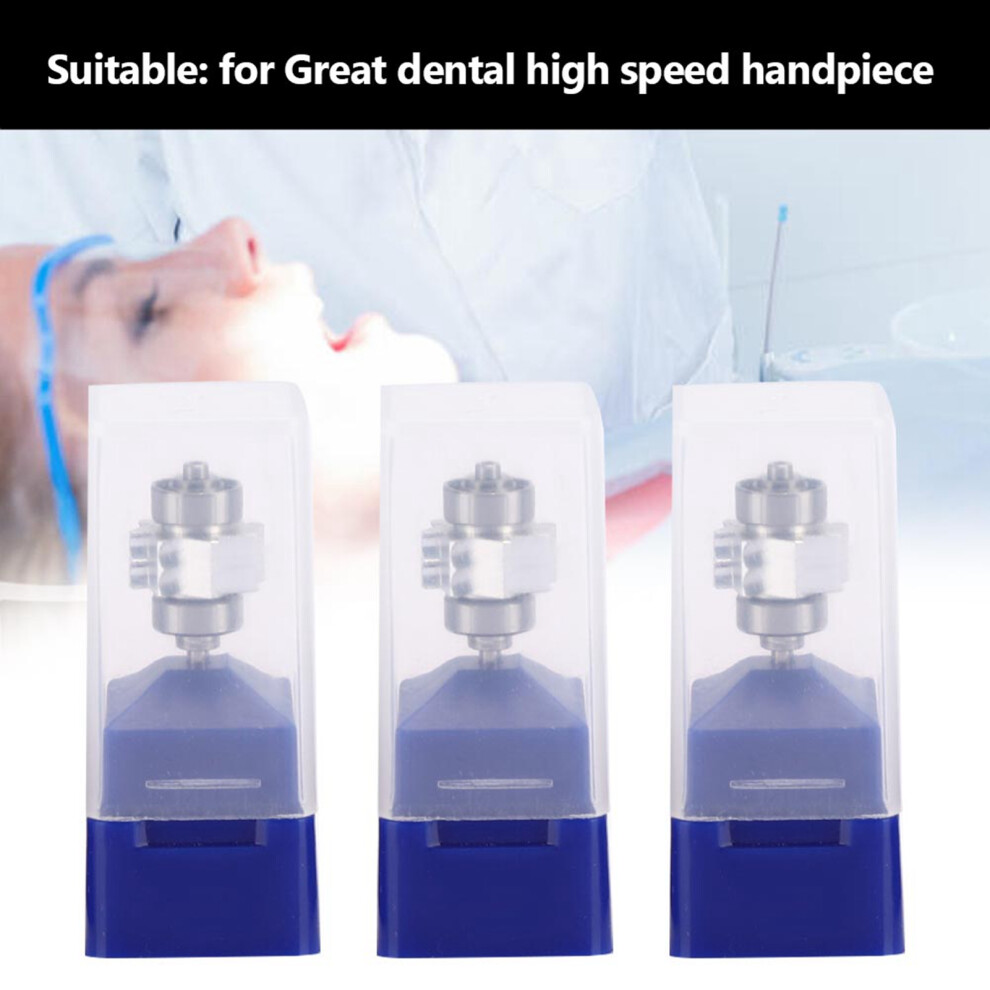 3pcs Dental Handpiece Turbine Cartridge Stainless Steel Handpiece Bearing Rotor