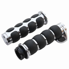 1" Motorcycle Chrome Handlebar Grips Handle Fits for Harley Dyna Sportster Cruiser Soft Touch Comfort