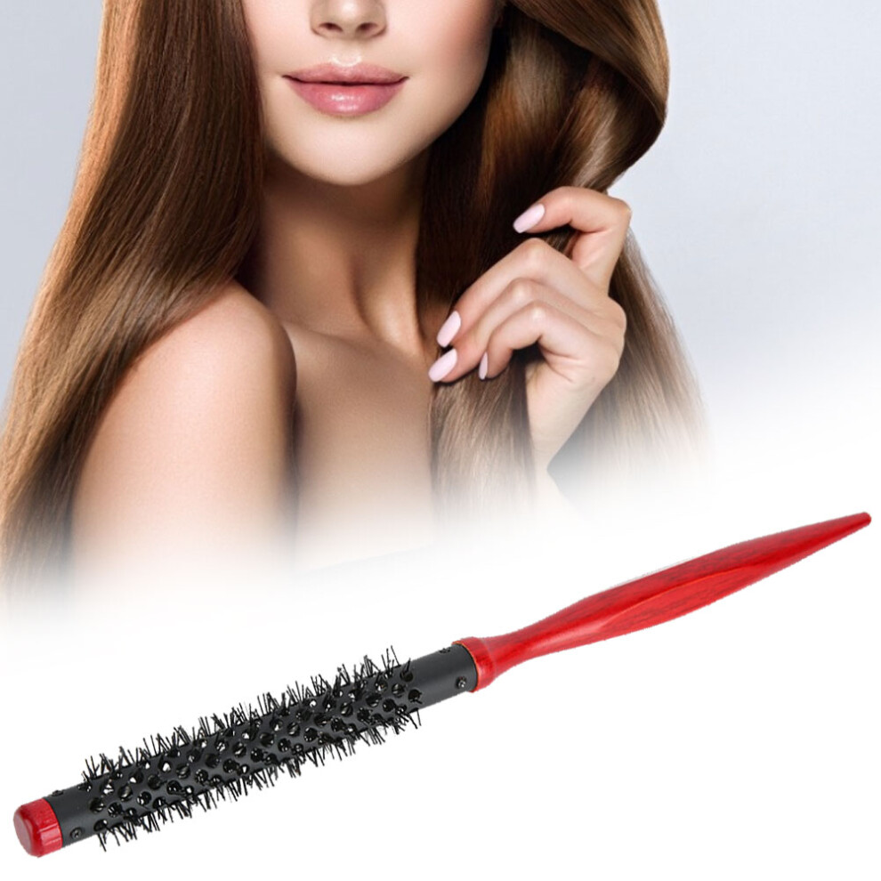 Unisex Roller Comb Wooden Pointed Tip Handle Nylon Bristles Hair Styling Brush Comb12
