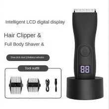 Electric Hair Clipper and Shaver for Men Body Groomer Groin and Pubic Ball Hair Trimmer Replaceable