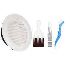 8 Inch Round Air Vent ABS Louver Grill Cover White Soffit Vent with 3pcs Air Conditioner Manual Cleaning