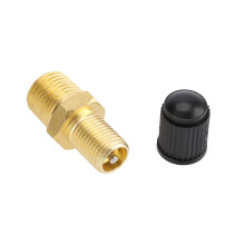 2 Stück 1/4 Zoll NPT Messing Luftkompressor Tankbefüllventil Gold & Schwarz