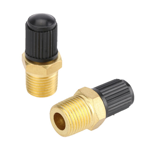 2 Stück 1/4 Zoll NPT Messing Luftkompressor Tankbefüllventil Gold & Schwarz 2