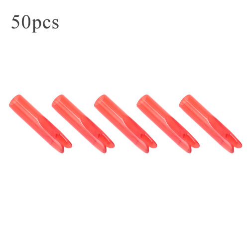 50Pcs Portable Plastic Bow Arrow Nock Insert Tail Archery Accessory for 6mm Shaftmentred 1