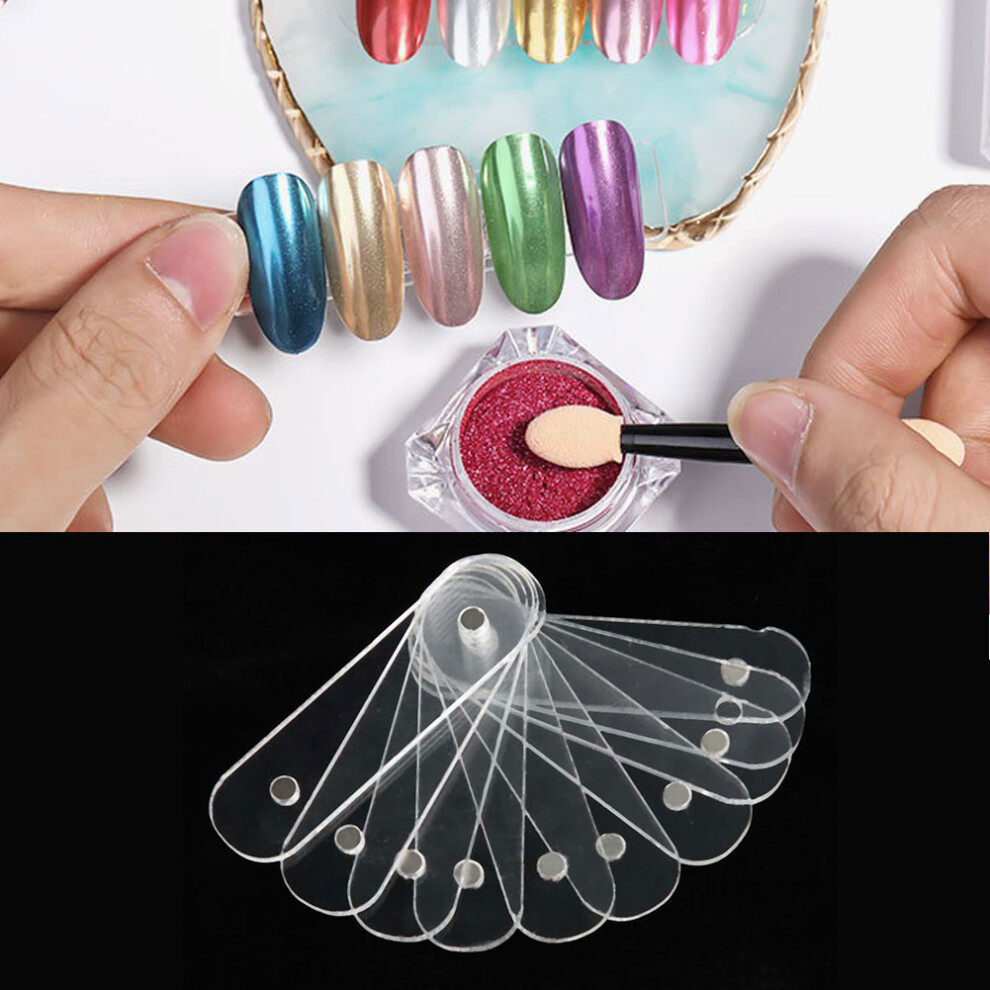 10Pcs Nail Art Acrylic Strip Display Transparent Manicure DIY Nail Salon Accessory10Pcs